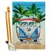 Angeleno Heritage Summer Adventure House 2-Sided Polyester 40 x 28 in. Flag Set in Blue/Green/White | 40 H x 28 W in | Wayfair