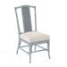 Braxton Culler Drury Lane Slat Back Side Dining Chair Upholstered/Wicker/Rattan in Blue/Brown | 39 H x 19 W x 25 D in | Wayfair