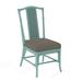 Braxton Culler Drury Lane Slat Back Side Dining Chair Upholstered/Wicker/Rattan in Green | 39 H x 19 W x 25 D in | Wayfair 1977-028/0863-84/SEAMIST