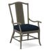 Braxton Culler Drury Lane Slat Back Dining Arm Chair Upholstered/Wicker/Rattan in Gray/Blue/Black | 39 H x 25 W x 25 D in | Wayfair