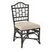 Braxton Culler Chippendale Side Dining Chair Upholstered/Wicker/Rattan in Gray/Blue | 40 H x 22 W x 25 D in | Wayfair 970-028/0519-54/PEARLGREY