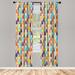 East Urban Home Microfiber Floral Semi-Sheer Rod Pocket Curtain Panels Microfiber in Green/Blue/Yellow | 95 H in | Wayfair