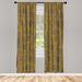 East Urban Home Microfiber Floral Semi-Sheer Rod Pocket Curtain Panels Microfiber in Gray/Yellow | 84 H in | Wayfair