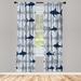 East Urban Home Microfiber Floral Semi-Sheer Rod Pocket Curtain Panels Microfiber in Gray/Green/Blue | 63 H in | Wayfair
