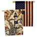 Angeleno Heritage 2-Sided 40 x 28 in. Polyester House Flag in Black/Blue/Brown | 40 H x 28 W in | Wayfair AH-NA-HP-137548-IP-BOAA-D-US21-AH