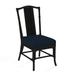 Braxton Culler Drury Lane Slat Back Side Dining Chair Upholstered/Wicker/Rattan in Blue/Black | 39 H x 19 W x 25 D in | Wayfair