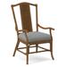 Braxton Culler Drury Lane Slat Back Dining Arm Chair Upholstered/Wicker/Rattan in Gray/Blue/Brown | 39 H x 25 W x 25 D in | Wayfair