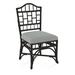 Braxton Culler Chippendale Side Dining Chair Upholstered/Wicker/Rattan in Blue/Black | 40 H x 22 W x 25 D in | Wayfair 970-028/0805-54/ANTBLACK