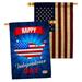 Ornament Collection Independence Day 2-Sided Polyester 28 x 40 in. House Flag in Blue/Red/White | 40 H x 28 W in | Wayfair