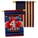 Ornament Collection 4Th July Balloon 2-Sided Polyester 28 x 40 in. House Flag in Blue/Red/White | 40 H x 28 W in | Wayfair