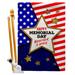 Ornament Collection Honor Memorial 2-Sided Polyester 40 x 28 in. Flag Set in Blue/Red/White | 40 H x 28 W in | Wayfair