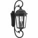 Lark Manor™ Florence-Graham 3 - Bulb 30.5" H Seeded Glass Outdoor Wall Lantern Aluminum/Glass/Metal in Black | 30.5 H x 10.38 W x 13.25 D in | Wayfair