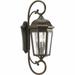 Lark Manor™ Florence-Graham 3 - Bulb 30.5" H Seeded Glass Outdoor Wall Lantern Aluminum/Glass/Metal in Brown | 30.5 H x 10.38 W x 13.25 D in | Wayfair