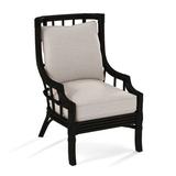 Armchair - Braxton Culler Seville 28.5" Wide Armchair Cotton/Rattan/Wicker in White/Black | 42.5 H x 28.5 W x 35 D in | Wayfair