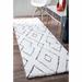 Black/White 30 x 0.91 in Area Rug - Dakota Fields Sofie Modern Shag Performance White Rug Polyester | 30 W x 0.91 D in | Wayfair