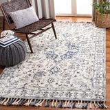 Blue/White 48 x 0.9 in Area Rug - Lark Manor™ Arkadijus Oriental Hand-Tufted Wool/Ivory/Blue Area Rug Cotton/Wool | 48 W x 0.9 D in | Wayfair