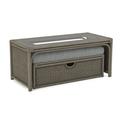 Braxton Culler Grand Water Point Coffee Table w/ Storage Rattan/Wicker/Glass in Gray | 21 H x 47 W x 23 D in | Wayfair 946-172/0805-54/STONEHEARTH