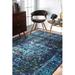 Blue 96 x 0.2 in Area Rug - Bungalow Rose Brennen Oriental Power Loom Performance Rug | 96 W x 0.2 D in | Wayfair FDB33334B2024136830BA4F0B1BECE56