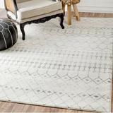 White 24 x 0.3 in Area Rug - Union Rustic Giannini Geometric Moroccan Area Rug in Gray/Off Polypropylene | 24 W x 0.3 D in | Wayfair