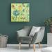 Winston Porter Doodle Garden by Kellie Day - Wrapped Canvas Painting Canvas in Blue/Brown/Gray | 18 H x 18 W x 2 D in | Wayfair