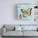 August Grove® Monarch II Light Blue by Kellie Day - Wrapped Canvas Painting Canvas in Black/Brown/Gray | 24 H x 24 W x 2 D in | Wayfair