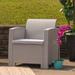 Beachcrest Home™ Alderman Faux Rattan Chair w/ All-Weather Cushion in Gray | 30 H x 26.75 W x 27 D in | Outdoor Furniture | Wayfair