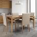 Gracie Oaks 5 Piece Dining Set In Almond Oak Wood/Upholstered in Brown | 29 H x 35 W x 55 D in | Wayfair 083D6E842267447D8D09568BDB841874