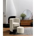 Barrel Chair - Wrought Studio™ Amilliona Barrel Chair & Ottoman Velvet/Fabric in White | 30 H x 25 W x 22.5 D in | Wayfair