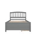 Lark Manor™ Aftonshire Twin Platform Storage Bed Wood Bed Frame w/ Two Drawers & Headboard Wood in Gray | 37.4 H x 79.5 W x 41.8 D in | Wayfair