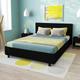 Lit atlanta 160x200 + 1 sommier + 1 matelas carlton / Noir/ 218x174x89 - Noir