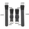 Bracelet de montre de plongée en caoutchouc en Silicone noir 18 20 22 24 Mm Bracelet de sport