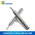 1pc diamètre Frez 2mm fraise 4 cannelures HSS fraise 6mm tige CNC routeur Bit tige droite fraise en métal fraise