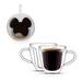 JoyJolt Disney Mickey Mouse 3D Espresso Cups - Set of 2 - 5.4 oz