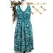 Athleta Dresses | Athleta V Neck Paisley Teal Athletic Dress Xs | Color: Blue/Green | Size: Xs