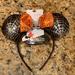 Disney Accessories | Disney Minnie Mouse Halloween Ears Headband | Color: Black/Orange/Silver | Size: Osg