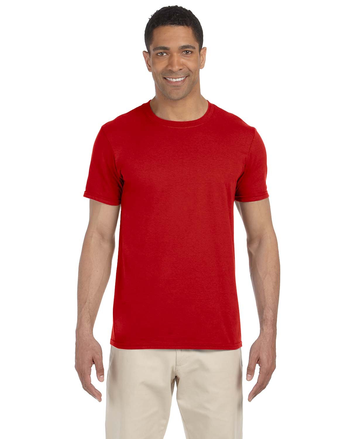Gildan G640 Adult Softstyle T-Shirt in Red size 5XL | Cotton 64000, G64000