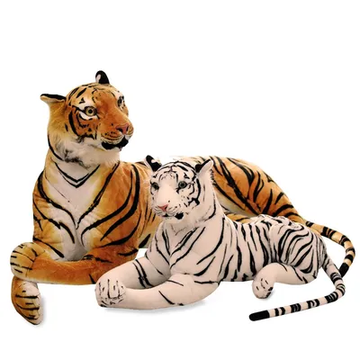 Peluche de tigre léopard cerf 30-110cm jouet réaliste doux Animal sauvage poupée Jaguar