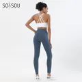 SOISOU-Ensemble de yoga en nylon respirant pour femme survêtement de gym leggings de fitness