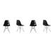 Mid-Century Eiffel Style Dining Chair with Metal Legs - Black (Set of Four)