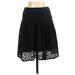 Ann Taylor LOFT Casual A-Line Skirt Knee Length: Black Solid Bottoms - Women's Size 00