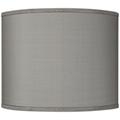 Possini Euro Gray Faux Silk Drum Lamp Shade 14x14x11 (Spider)