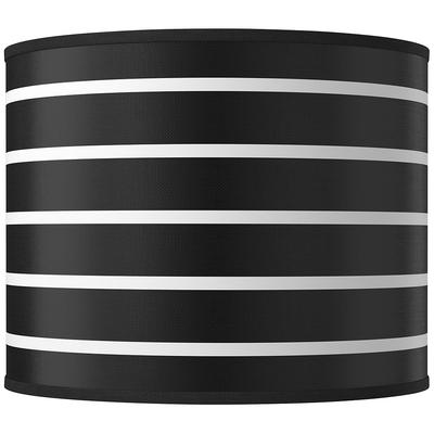 Bold Black Stripe Giclee Round Drum Lamp Shade 14x14x11 (Spider)