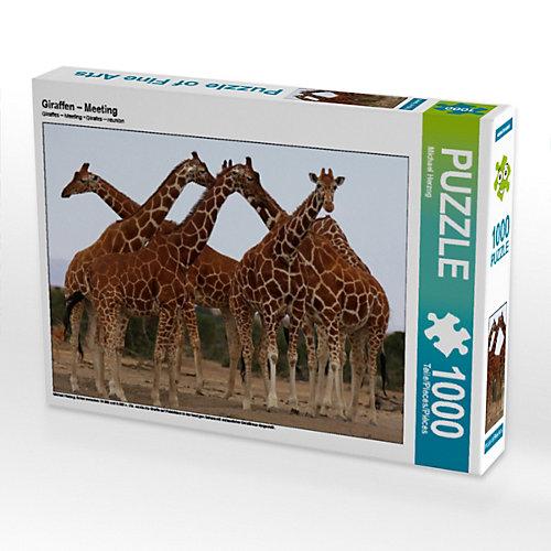 Puzzle CALVENDO Puzzle Giraffen – Meeting - 1000 Teile Foto-Puzzle glückliche Stunden Kinder