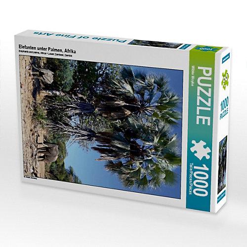 Puzzle Elefanten unter Palmen, Afrika Foto-Puzzle Bild von Wibke Woyke Puzzle