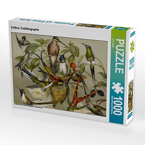Puzzle CALVENDO Puzzle Kolibris, Farblithographie - 1000 Teile Foto-Puzzle glückliche Stunden Kinder