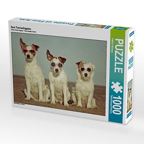 Puzzle CALVENDO Puzzle Drei Terrierhippies - 1000 Teile Foto-Puzzle glückliche Stunden Kinder