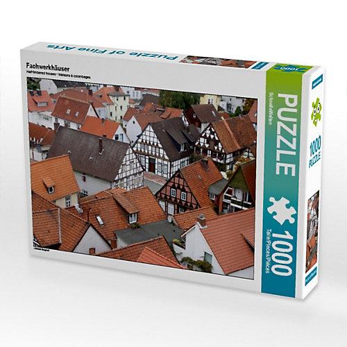 Puzzle CALVENDO Puzzle Fachwerkhäuser - 1000 Teile Foto-Puzzle glückliche Stunden Kinder