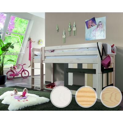 INFANSKIDS Hochbett mit Leiter II Kiefer weiss / 140 cm Image