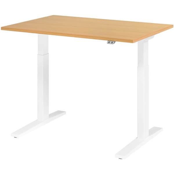 HAMMERBACHER Schreibtisch »Upper Desk« 120 cm breit und elektrisch höhenverstellbar bis 120 c braun, 120x120x80 cm Image