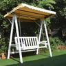 Hollywood swing White Grey Garden Garden swing appeso altalena tetto in legno altalena